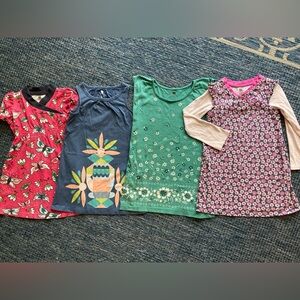 Tea Collection Girls' Dresses in Blue, Green, and Pink size 5 Bundle Lot